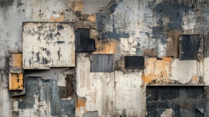 Stunning abstract display of poverty with faded, broken elements forming a pattern on a dynamic backdrop, evoking a sense of deprivation