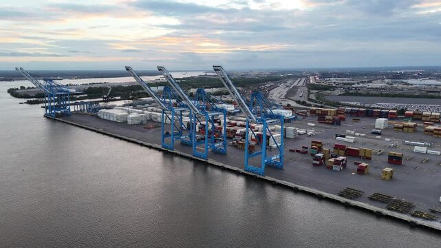 Philadelphia, Pennsylvania - October 1, 2024 - Philly Port on First Day of Port Strike