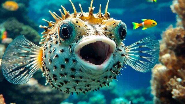 Underwater Encounter with a Puffer Fish