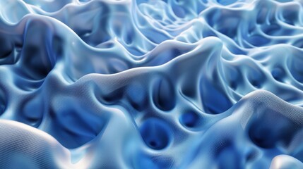 Obraz premium Abstract Wavy Blue Surface with Textured Pattern