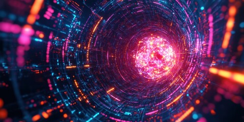 Obraz premium a colorful, abstract, and futuristic background with a spiral pattern