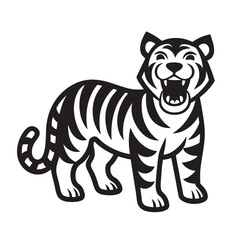  Cute Tiger silhouette victor illustration Print file