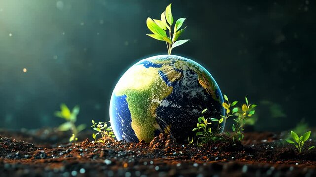 Sprouting Earth in Soil
