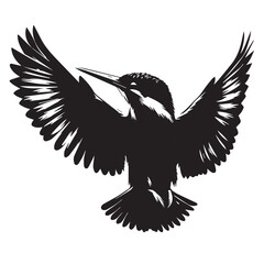 Kingfisher flying birds silhouette victor illustrator.