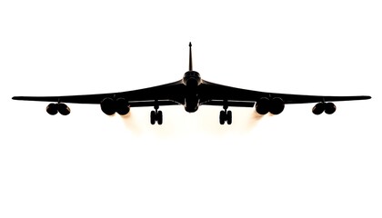Silhouette of a Bomber Aircraft Taking Off