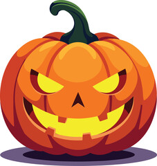 Spooky Jack-o'-Lantern Pumpkin Illustration – Perfect for Halloween and Festive Designs