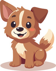 Adorable 3D Cartoon Puppy Sitting – Perfect for Children’s Illustrations and Designs