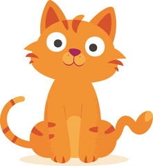 Cute Orange Cat Cartoon Illustration – Perfect for Kids' Designs and Fun Projects