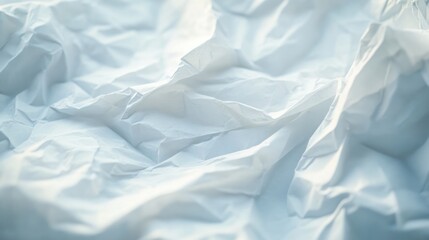Obraz premium Crumpled white paper texture creating a soft, abstract background.