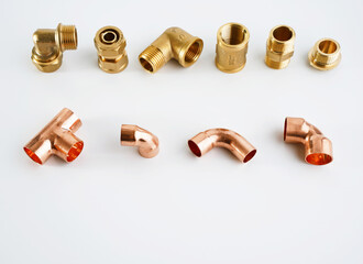 Brass and copeer pipe fittings adapters tube coupler connector water fuel gas

