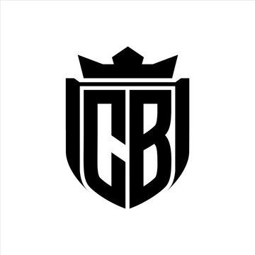 recommend clip art: CB Logo with shield shape inside shield badge crown on white background template design