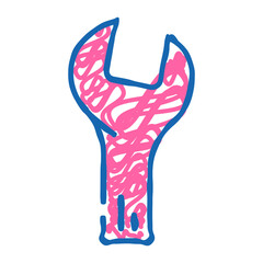 combination wrench doodle icon sketch vector. combination wrench sign. isolated symbol illustration