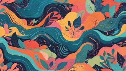 Naklejka premium Multicolored background with organic pattern