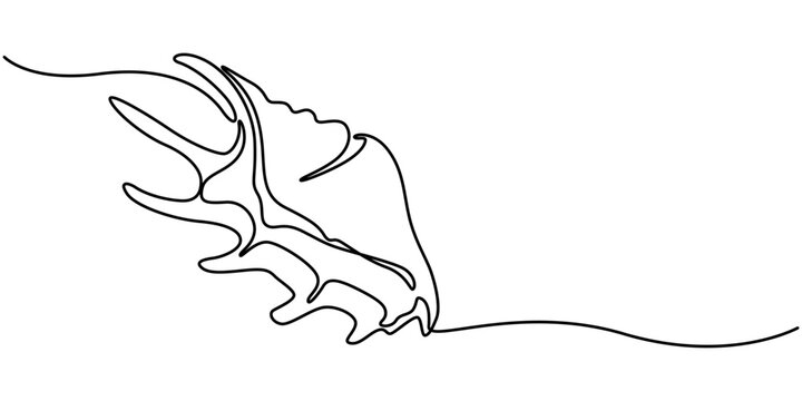 recommend clip art: Seashell continuous one line drawing vector illustration, Continuous line drawing of scallop shellfish. One line of shellfish. Marine animal concept continuous line art. Editable outline