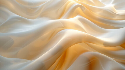 Obraz premium Graceful flowing fabric illuminated by soft golden light creating a serene atmosphere