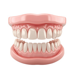 Obraz premium detailed model of human teeth and gums isolated white background, transparent background.