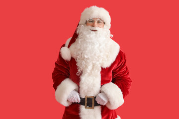 Santa Claus on red background