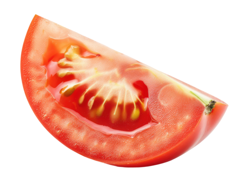 Piece of tomato isolated on transparent background