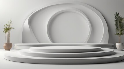 Fototapeta premium white stage background room