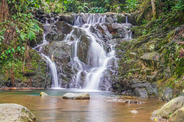 beautiful waterfall in the forest of Bogor, West Java.