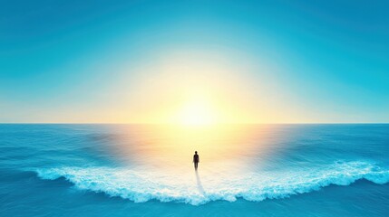 Fototapeta premium Solitude by the Ocean at Sunrise