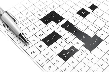 Crossword puzzle close-up