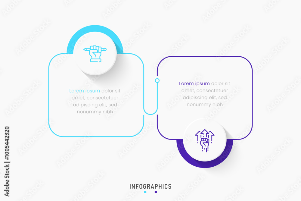Wall mural vector infographic label design template with icons and 2 options or steps. can be used for process 