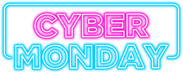 neon cyber monday sign board