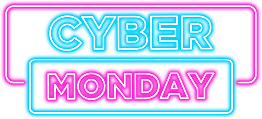 neon cyber monday sign board