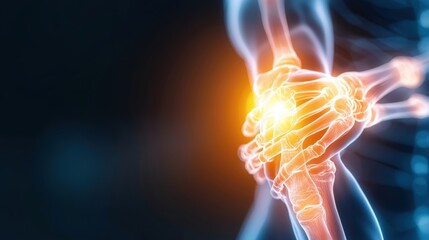 Human Hand Anatomy with Joint Pain Visualization