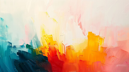 Obraz premium Vibrant abstract artwork depicting a sunrise over a tranquil landscape
