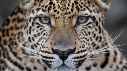 Fototapeta premium Close up of a leopard intense stare.