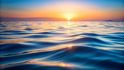 Fototapeta premium Golden Hues Reflected on the Calm Water Surface