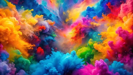 Ethereal explosion of vibrant hues swirling and dancing in the cosmic expanse