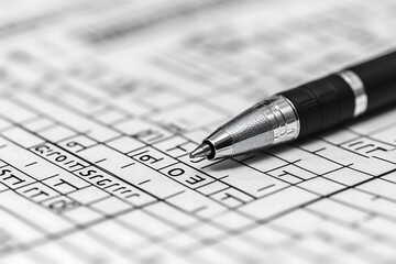 Crossword puzzle close-up