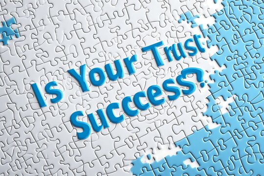 puzzle on blue background