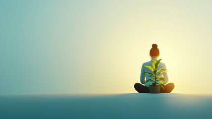 Fototapeta premium Serene Meditation with Nature's Embrace