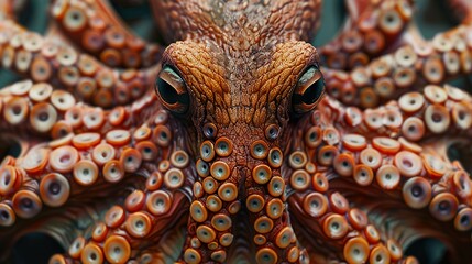 Fototapeta premium Close-Up of an Octopus Eye and Tentacles