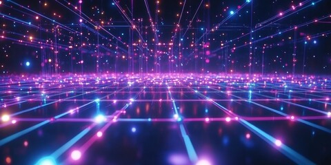 Obraz premium a futuristic background with bright lights and a black background