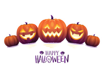 A poster for halloween with pumpkins on the top.