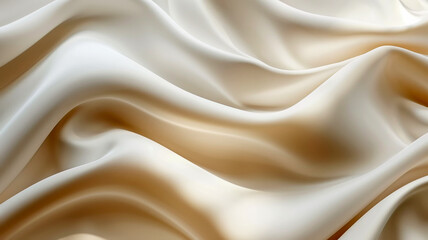 Obraz premium Elegant cream silk fabric draping softly in a gentle, flowing arrangement
