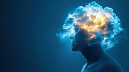 Obraz premium Creative Mind Concept with Clouds and Light Effects