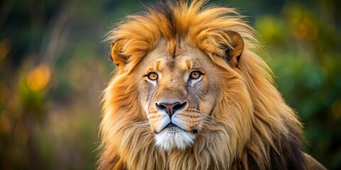 Fototapeta premium King of the Jungle, Majesty in the Wild, Golden Mane, Focused Gaze, Gentle Eyes, Powerful Presence