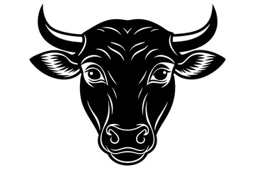 bull cow head silhouette  vector icon