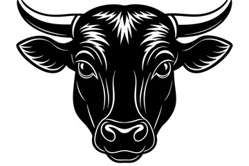 bull cow head silhouette  vector icon