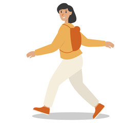 Holiday Traveler Character. People with Suitcase and Backpack. Vector Illustration on White Background.