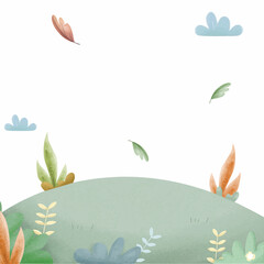 Background Space Spring for baby card or greeting card