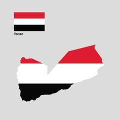 An illustration of Yemen’s flag with a map could feature the country’s outline filled with the flag’s red, white, and black stripes, highlighting key landmarks or cities.