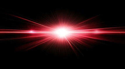 Abstract red light rays radiating outwards from a bright white center on a black background.