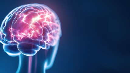 Obraz premium Abstract Brain with Fractal Patterns and Swirling Effects